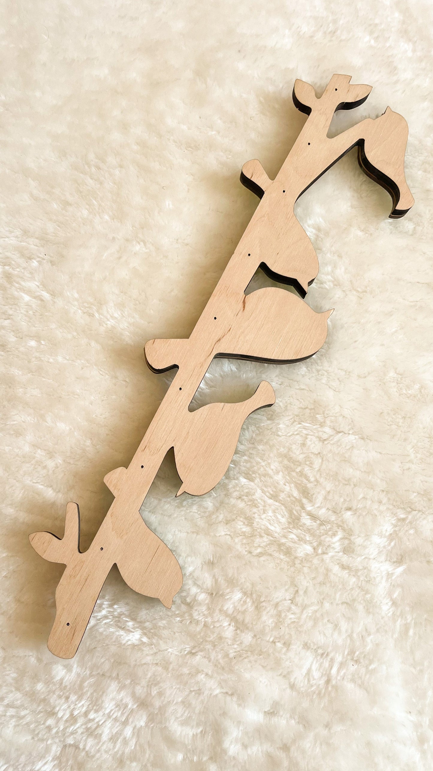 Modern Wood Key Holder with Birds For Entryway