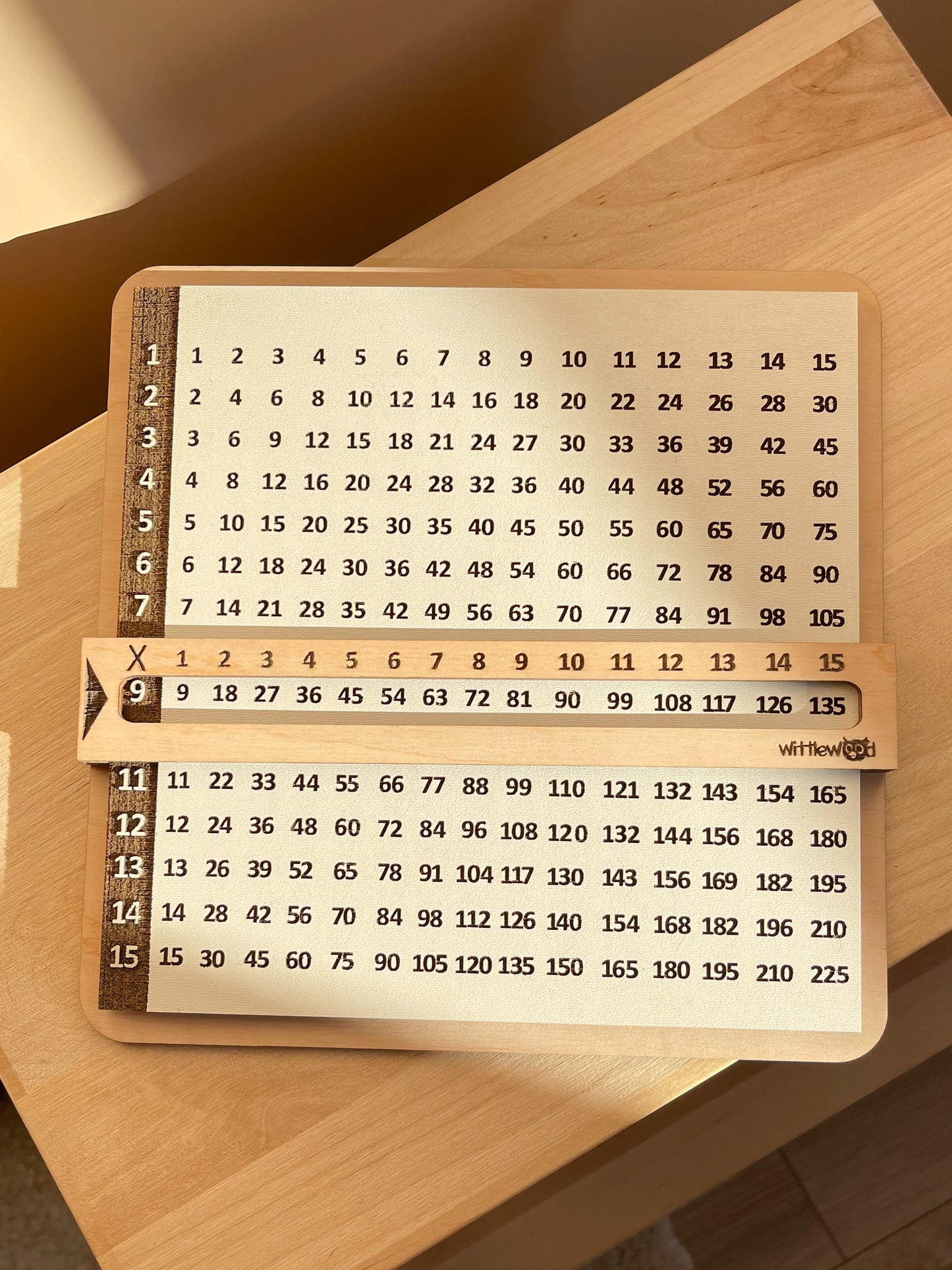 Wooden Multiplication Table by 12