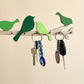 Modern Wood Key Holder with Birds For Entryway