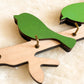 Modern Wood Key Holder with Birds For Entryway