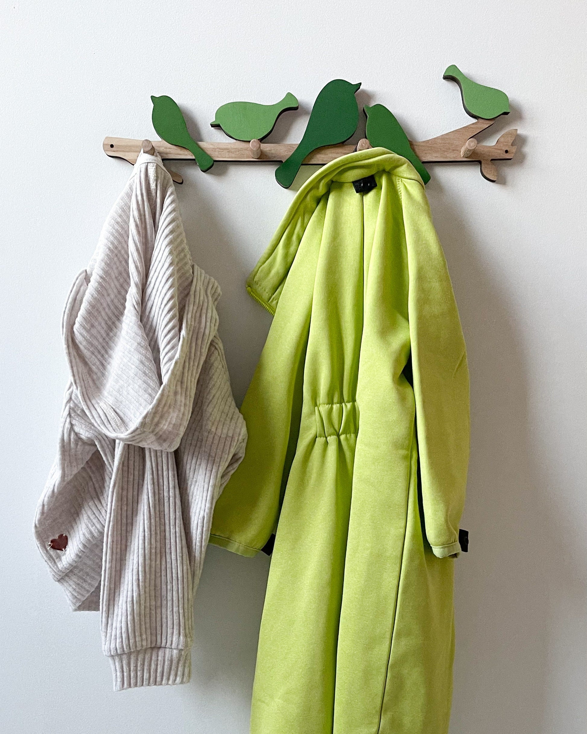 Nordic Natural Wood Clothes Hanger Wall Coat Hook Kids Room Decor