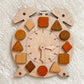Montessori Clock with Removable Shapes